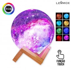 Luminária 3D Sensor Touch Lua Cheia RGB LEY-2144 Lehmox